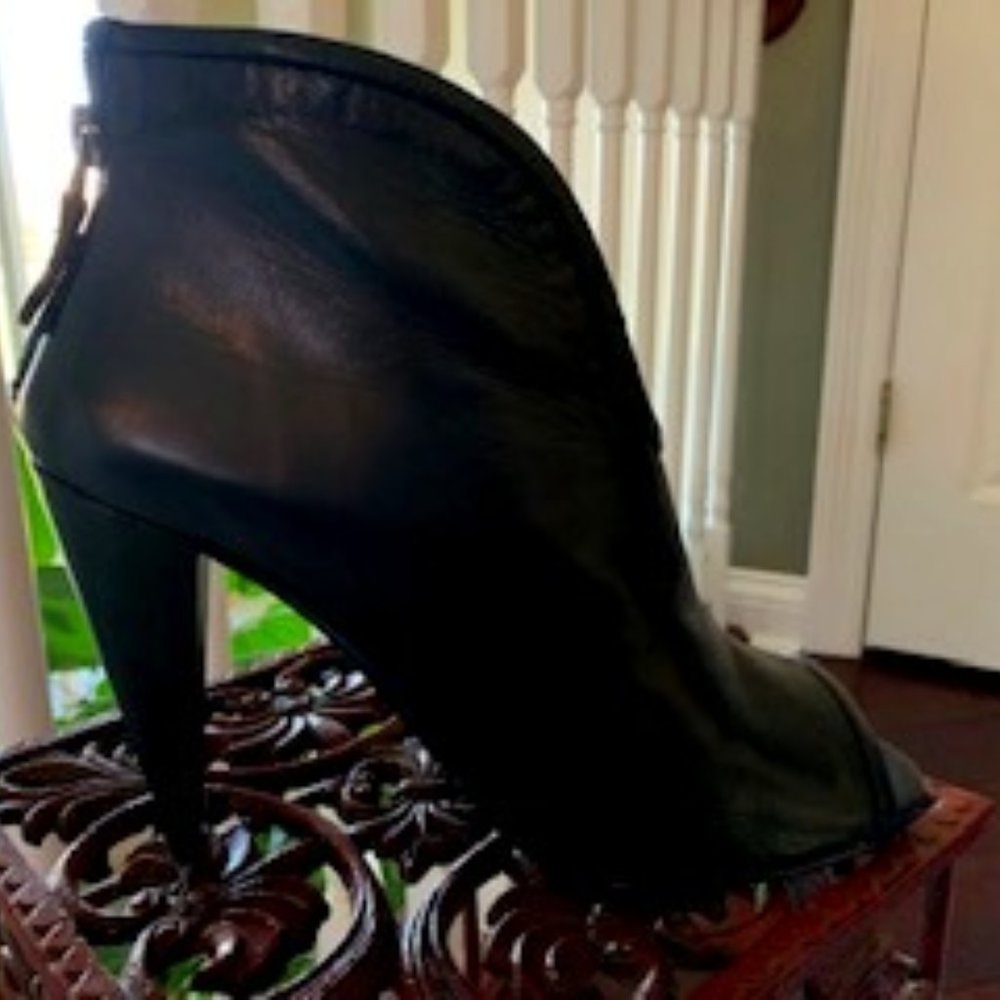 MRKT Sophie Black leather Bootie with peep toe
